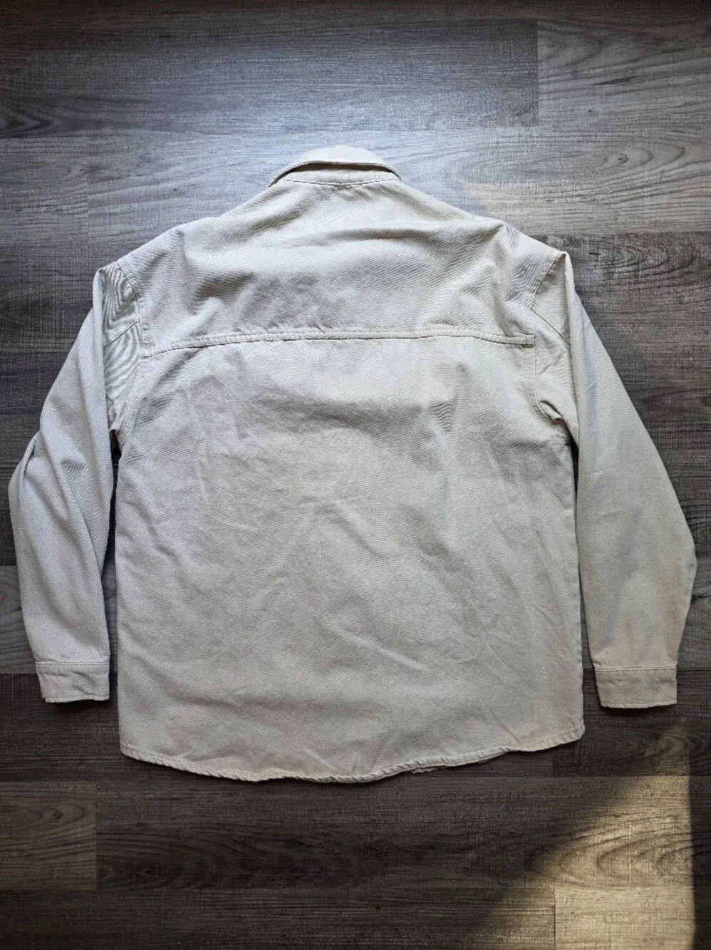 Bershka Men's Light Beige Button-Down Shacket